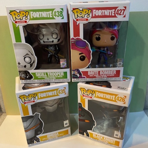 Lot of 4 Funko Pops - Black Knight, Brite Bomber, Omega, and Skull Trooper - Picture 1 of 9
